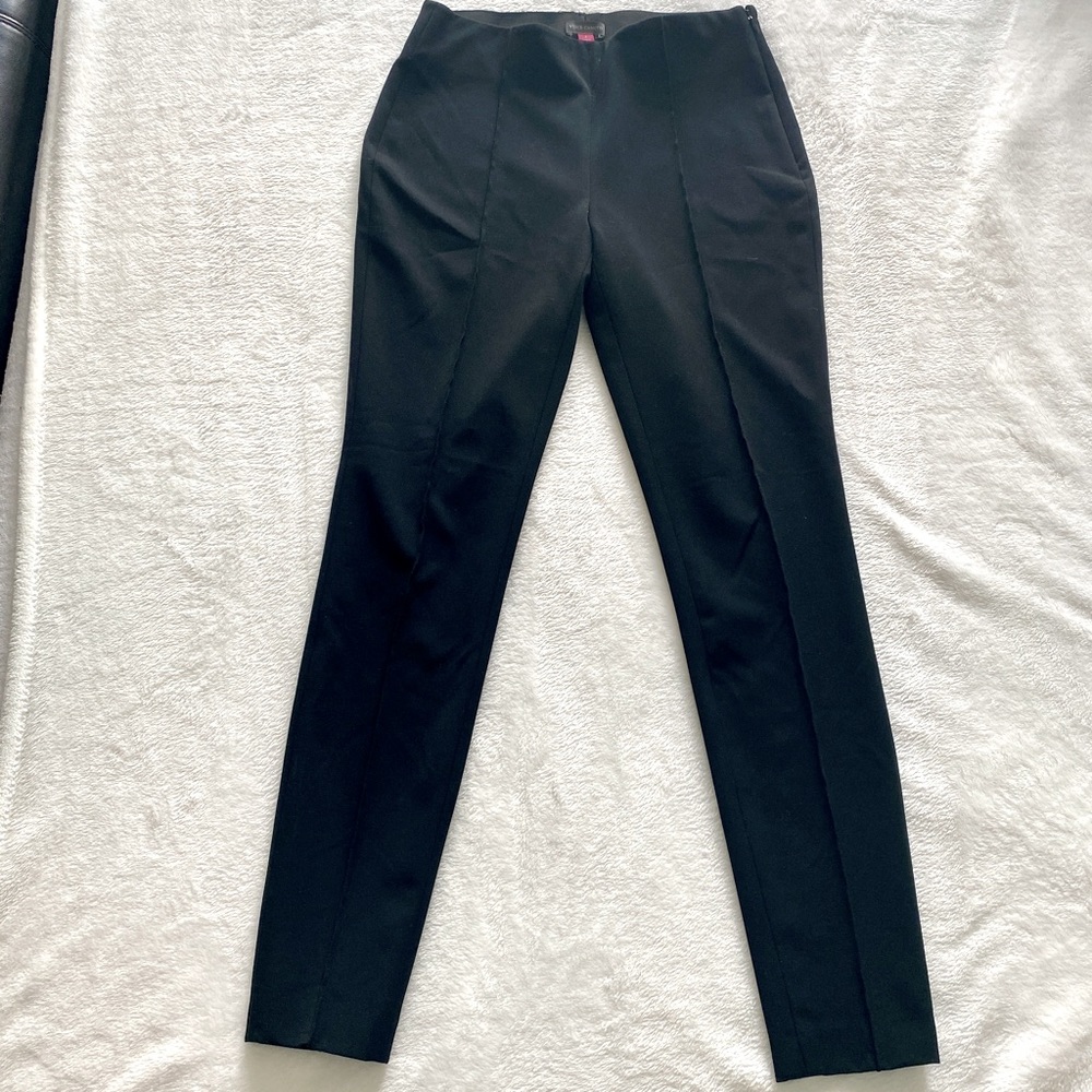 Vince Camuto Slip On Knit Stretch Pintuck Dress Pants Womens Size 2 in Black